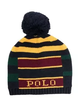 Ralph Lauren шапка бини с помпоном логотипом, синий