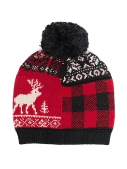 Ralph Lauren шапка бини с узором фэр-айл и помпоном, черный