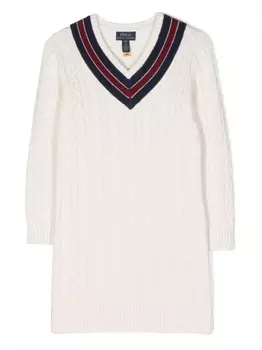 Ralph Lauren шерстяное платье фактурной вязки, белый