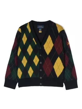 Ralph Lauren шерстяной кардиган с узором аргайл, синий