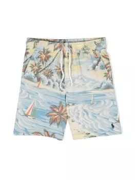 Ralph Lauren шорты с кулиской и принтом, синий