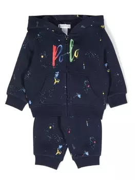 Ralph Lauren спортивный костюм из джерси с эффектом разбрызганной краски, синий