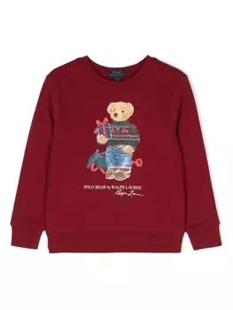 Ralph Lauren толстовка из джерси с принтом Polo Bear, красный