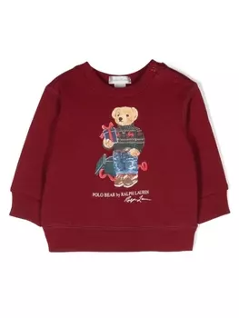 Ralph Lauren толстовка из джерси с принтом Polo Bear, красный