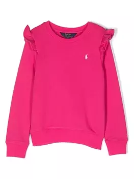 Ralph Lauren толстовка Polo Pony с оборками, розовый