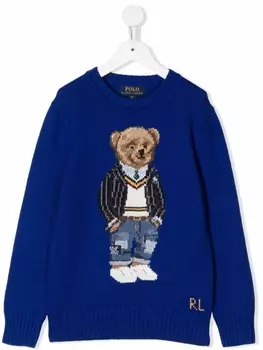 Ralph Lauren толстовка с круглым вырезом и принтом, синий