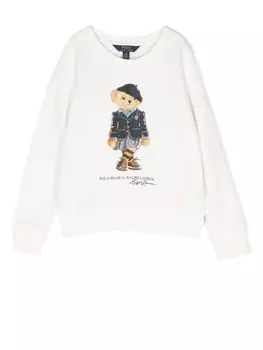Ralph Lauren толстовка с принтом Polo Bear, белый