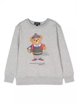 Ralph Lauren толстовка с принтом Polo Bear, серый
