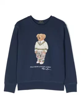 Ralph Lauren толстовка с принтом Polo Bear, синий