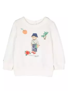 Ralph Lauren толстовка с принтом Polo Bear, белый