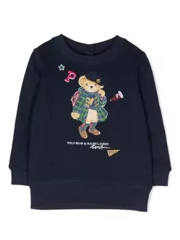 Ralph Lauren толстовка с принтом Polo Bear, синий