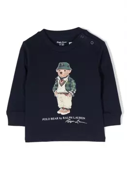 Ralph Lauren толстовка с принтом Polo Bear, синий