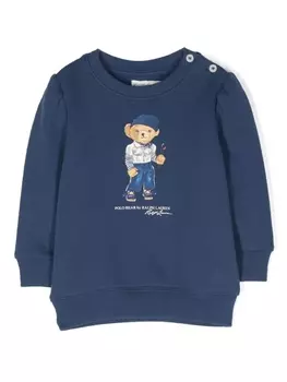 Ralph Lauren толстовка с принтом Polo Bear, синий