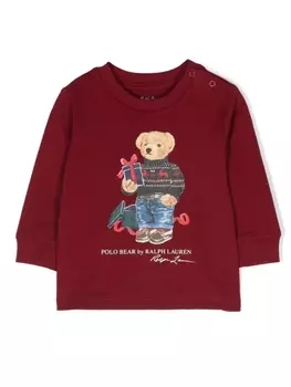 Ralph Lauren толстовка с принтом Polo Bear, красный