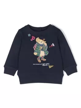 Ralph Lauren толстовка с принтом Polo Bear, синий