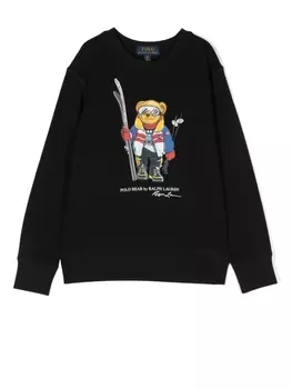 Ralph Lauren толстовка с принтом Polo Bear, черный