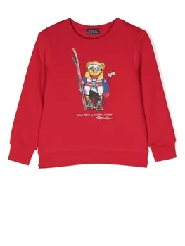 Ralph Lauren толстовка с принтом Polo Bear, красный
