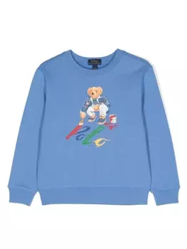 Ralph Lauren толстовка с принтом Teddy Bear, синий