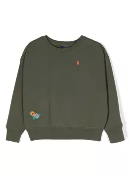 Ralph Lauren толстовка с вышивкой, зеленый