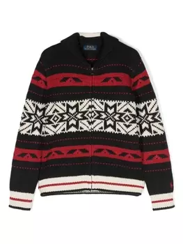 Ralph Lauren толстовка вязки интарсия, черный