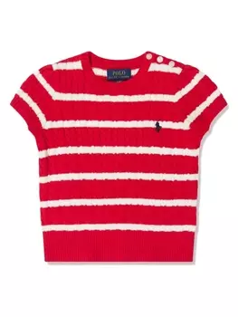 Ralph Lauren топ фактурной вязки в полоску, красный