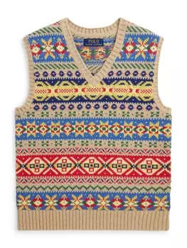 Ralph Lauren топ с узором фэр-айл, коричневый