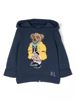Ralph Lauren трикотажное худи Teddy Bear, синий