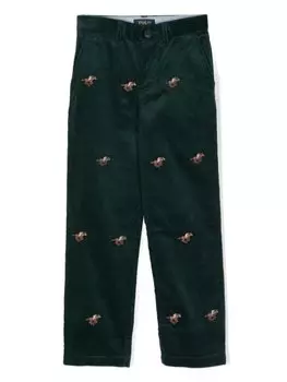 Ralph Lauren вельветовые шорты с вышивкой Polo Pony, зеленый