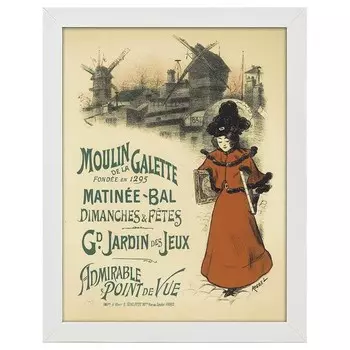 Рамка для фотографий LegendArte Poster Moulin de La Galette, белый