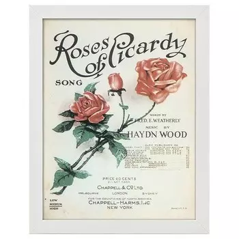 Рамка для фотографий LegendArte Poster Roses of Picardy, белый