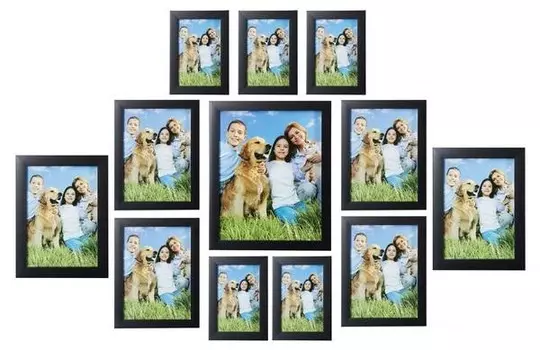 Рамка для фотографий Relaxdays 12 шт, черный