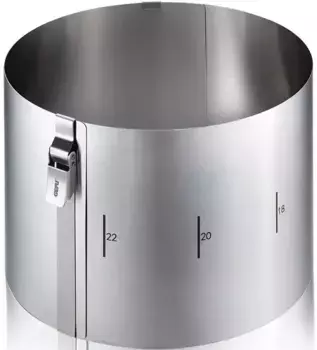 Рамка для выпечки GEFU "TONDO CLIP", (1 шт.), запатентованный предохранительный зажим фиксирует кольцо до нужного размера 16х15х30 см, цвет silber