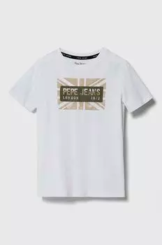 RANDAL детская хлопковая футболка Pepe Jeans, белый