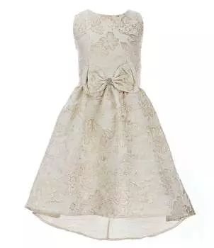 Rare Editions Жаккардовое бальное платье без рукавов с люрексом для больших девочек 7–16 лет, слоновая кость