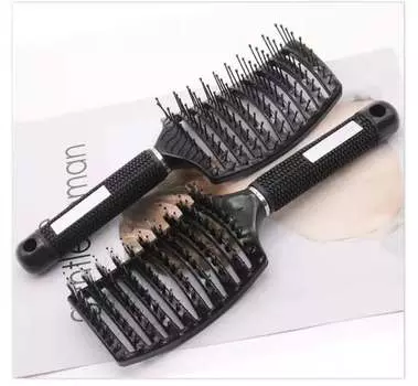 Расческа с щетиной кабана - черная, Hedo