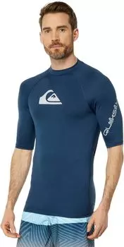 Рашгард All Time с короткими рукавами Quiksilver, цвет Navy Blazer Heather