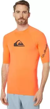 Рашгард All Time с короткими рукавами Quiksilver, цвет Fiery Coral