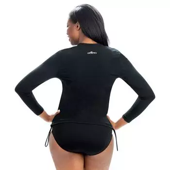 Рашгард больших размеров Dolfin Aquashape со сборками по бокам Dolfin, черный
