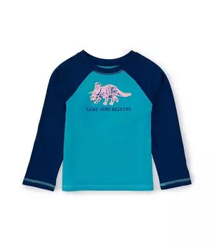 Рашгард Chubbies Little Boys 2T-6 с длинными рукавами Dino-Mite, синий