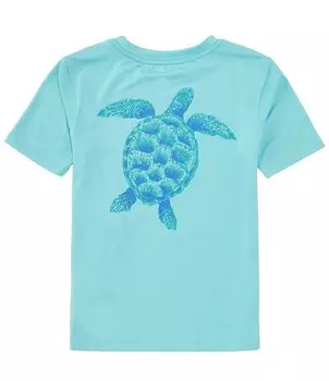 Рашгард Class Club Big Boys 8–20 с короткими рукавами и трафаретным принтом черепахи, синий