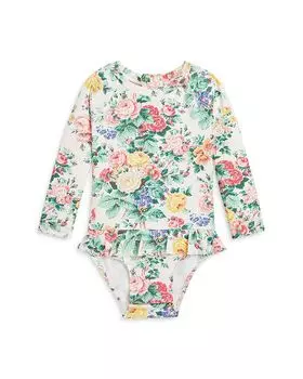 Рашгард для девочек с цветочным принтом и оборками - для малышей Ralph Lauren, мультиколор