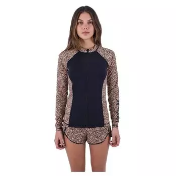Рашгард Hurley Leopard Zip Front, коричневый