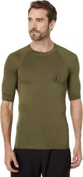 Рашгард Lido Solid Regular Fit с короткими рукавами Volcom, цвет Military 1