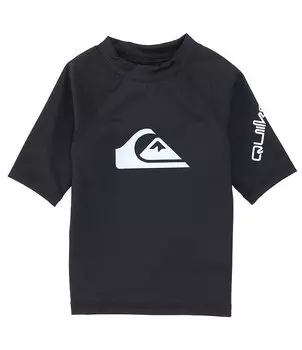 Рашгард Quiksilver Little Boys 2T-7 с короткими рукавами и графикой All Time, черный