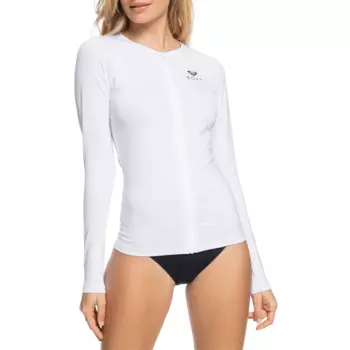 Рашгард Roxy Essentials с длинным рукавом и молнией, белый