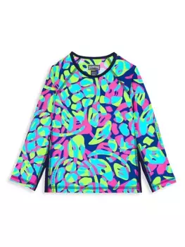 Рашгард с длинными рукавами Little Kid's & Kid's Neon Turtle Vilebrequin, цвет bleu marin