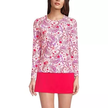 Рашгард с длинными рукавами Petite Lands' End UPF 50, цвет Lily Floral Paisley