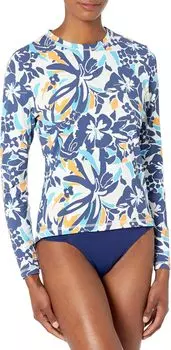 Рашгард с длинными рукавами Sea Skippin Roxy, цвет Bijou Blue Tropical Daze