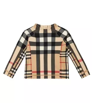 Рашгард в клетку baby vintage Burberry Kids, мультиколор