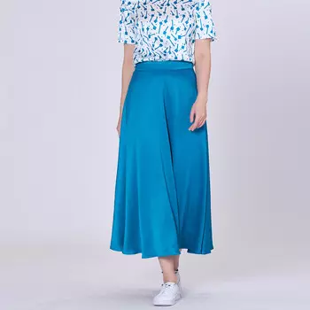 Расклешенная атласная юбка миди Smart And Joy, синий